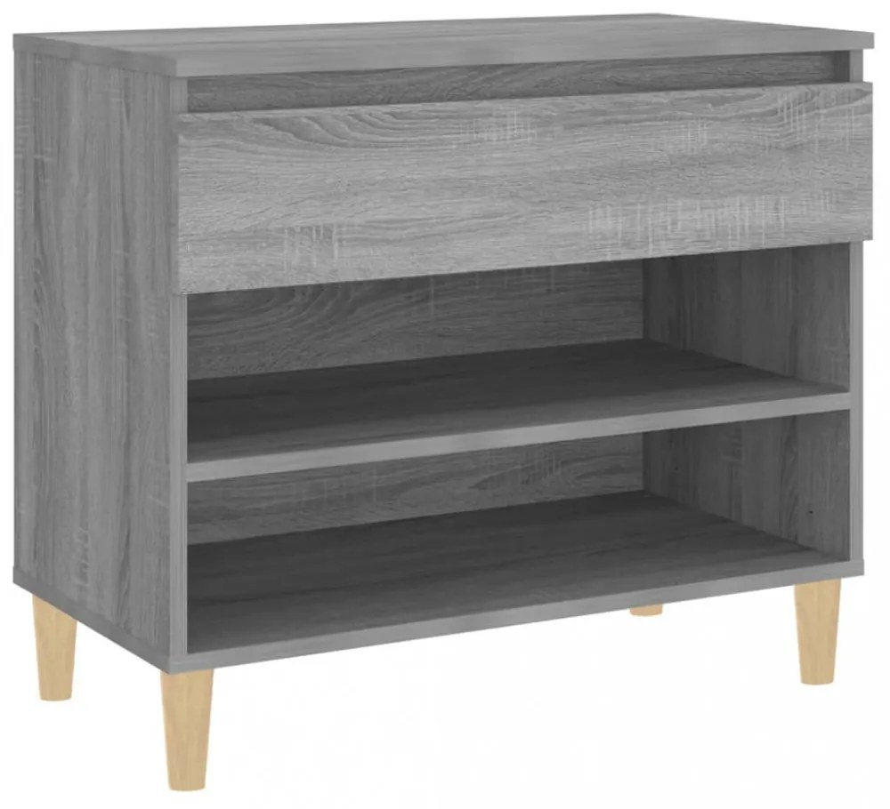 szürke sonoma színű szerelt fa cipősszekrény 70x36x60 cm
