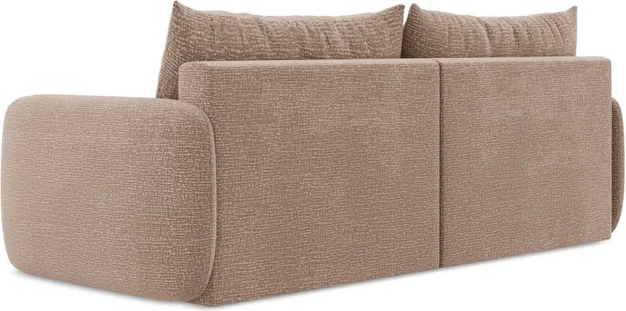 Világosbarna kinyitható-tárolóhelyes kanapé 238 cm Kalena – Makamii