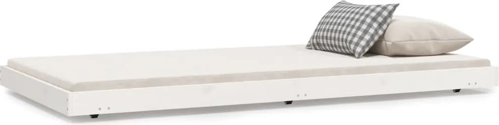 vidaXL fehér tömör fenyőfa ágy matrac nélkül 90 x 200 cm