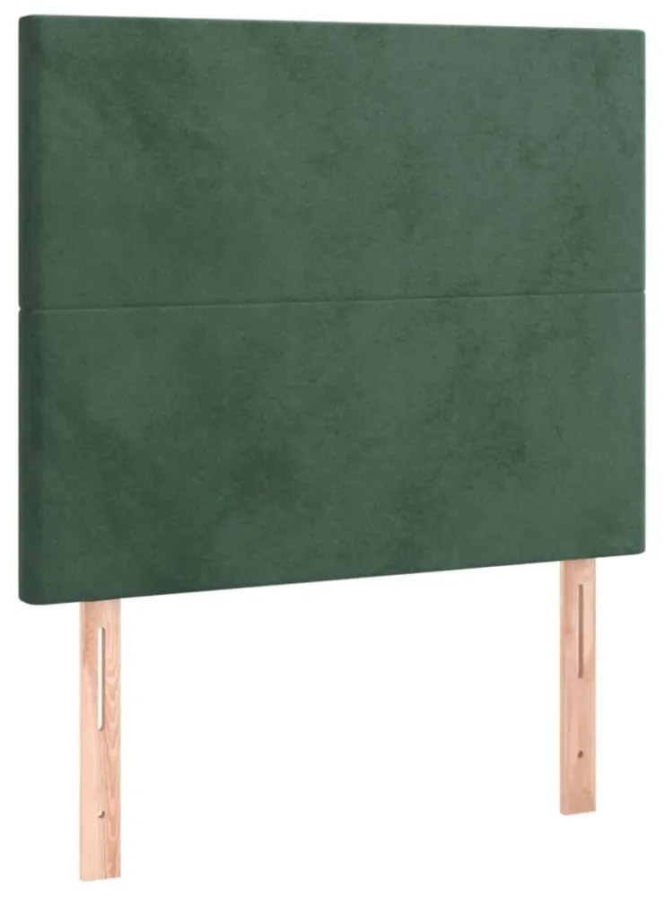 sötétzöld bársony ágykeret matrac nélkül 80 x 200 cm