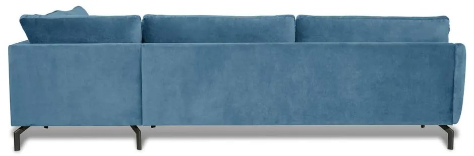 Magic kék bársony sarokkkanapé, jobb oldali - Scandic