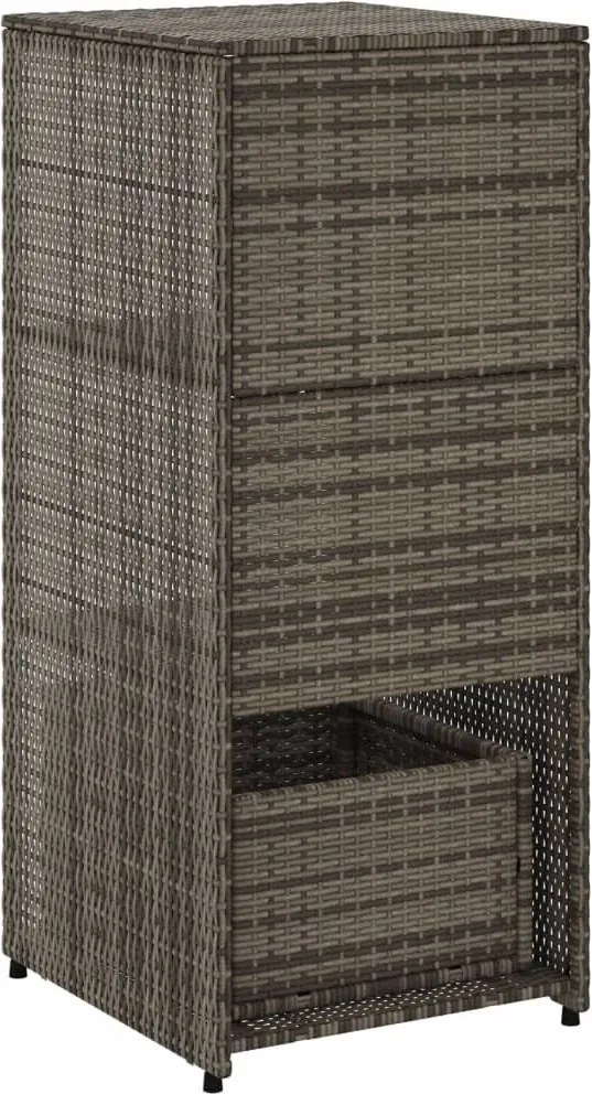 vidaXL szürke polyrattan kerti tárolószekrény 50 x 55 x 115 cm