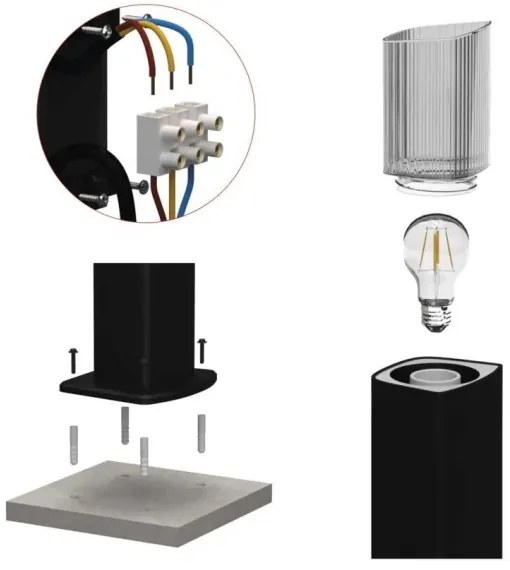 Kültéri lámpa LANA 1xE27/25W/230V IP54 75 cm