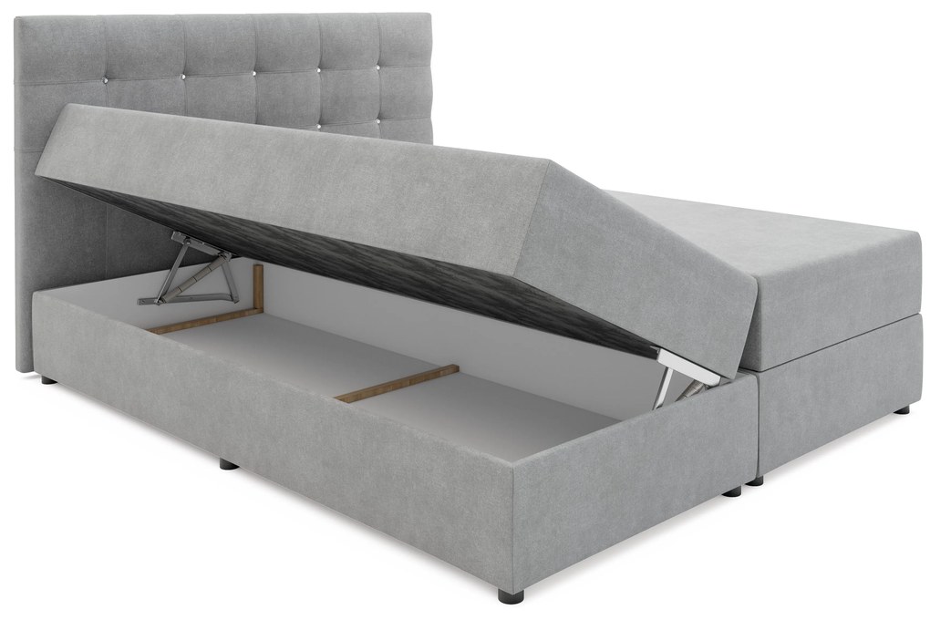 Franciaágy Boxspring 160 cm Karen Comfort (bézs) (matraccal és tárolóhellyel). 1056009