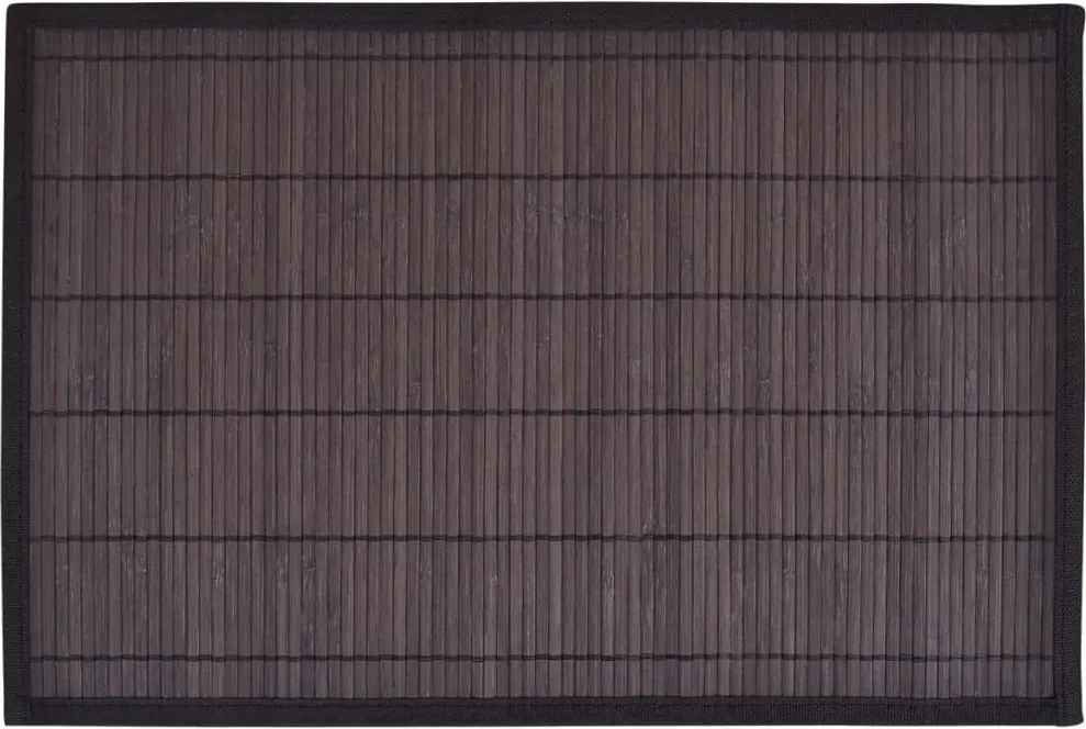vidaXL 6 db bambusz alátét 30 x 45 cm sötétbarna