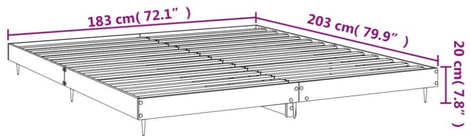 vidaXL magasfényű fehér szerelt fa ágykeret 180 x 200 cm