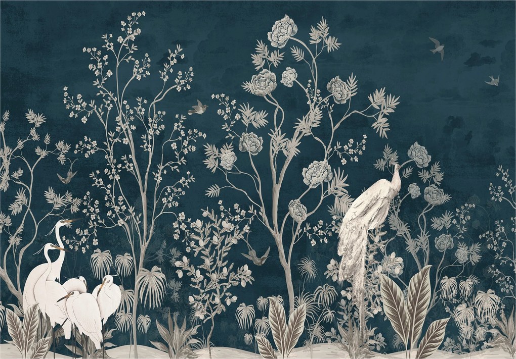 Fotótapéta Daruk Madarak Virágok Vinyl kert 416x290 +ragasztó