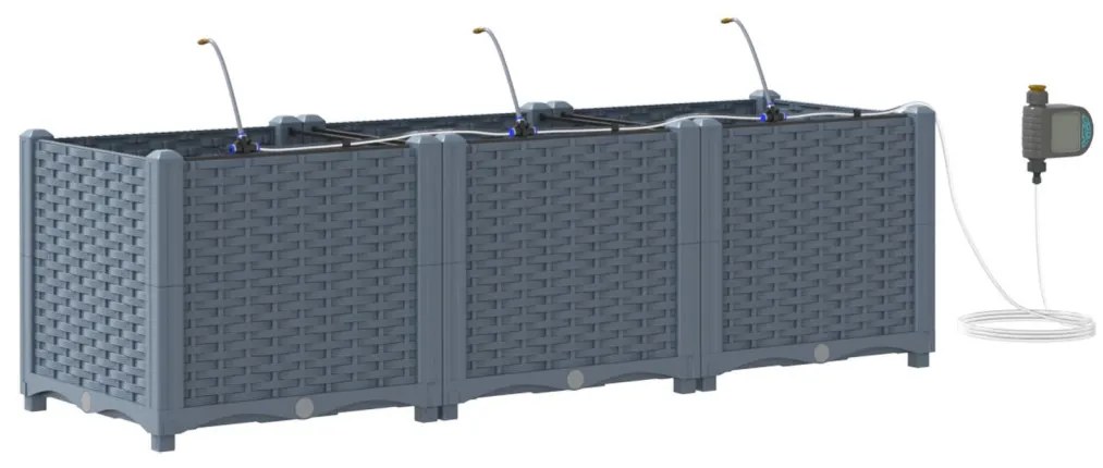 Kerti ültetők Világosszürke 120 x 40 x 37.5 cm Acél