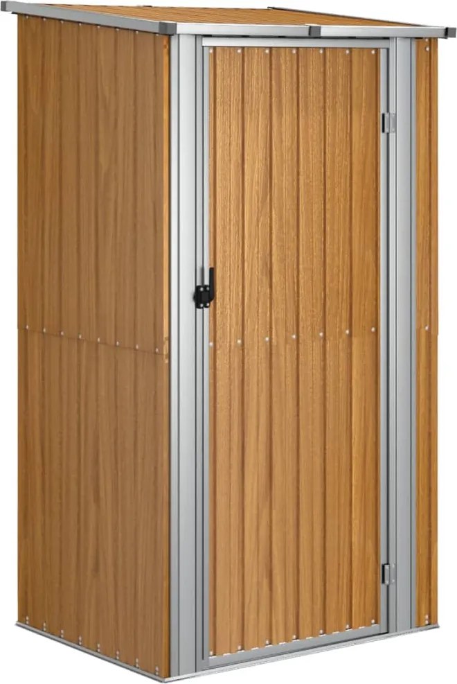 vidaXL barna horganyzott acél kerti fészer 118,5 x 97 x 209,5 cm