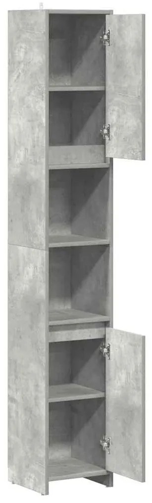 Betonszürke forgácslap fürdőszobaszekrény 30 x 30 x 183,5 cm