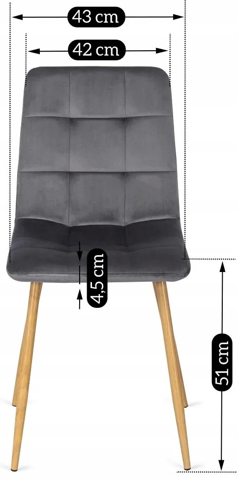 Szürke Bársony Étkezőszék. FREDY