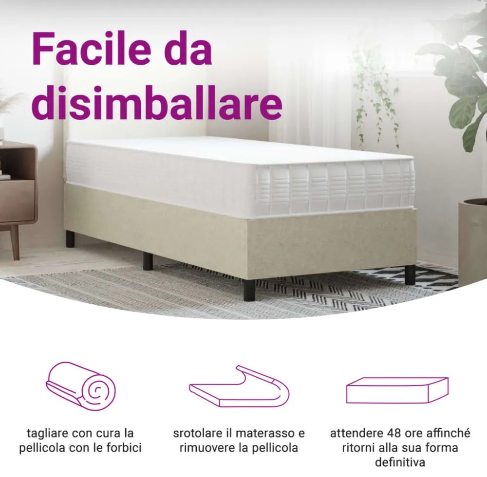 közepes keménységű zsebrugós matrac 90 x 200 cm