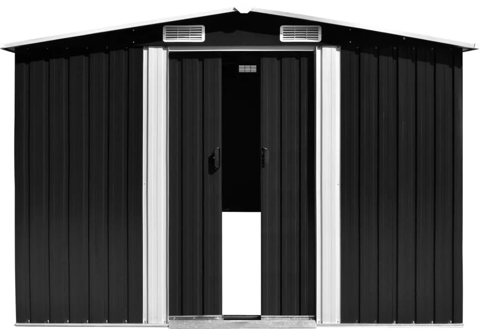 vidaXL antracitszürke fém kerti fészer 257 x 489 x 181 cm