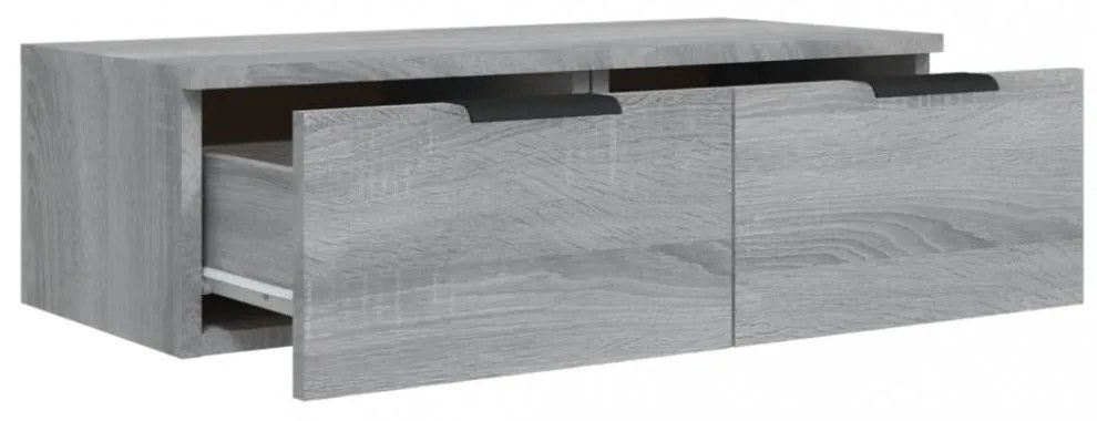 2 db szürke sonoma szerelt fa fali szekrény 68 x 30 x 20 cm