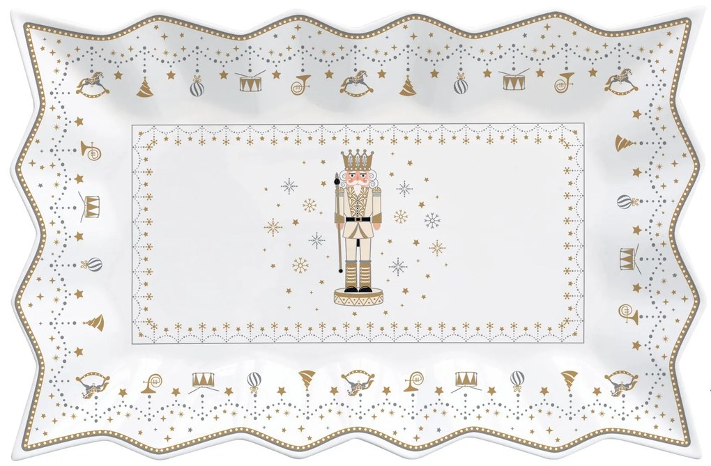 Diótörő karácsonyi porcelán kínáló tálca Royal Nutcracker