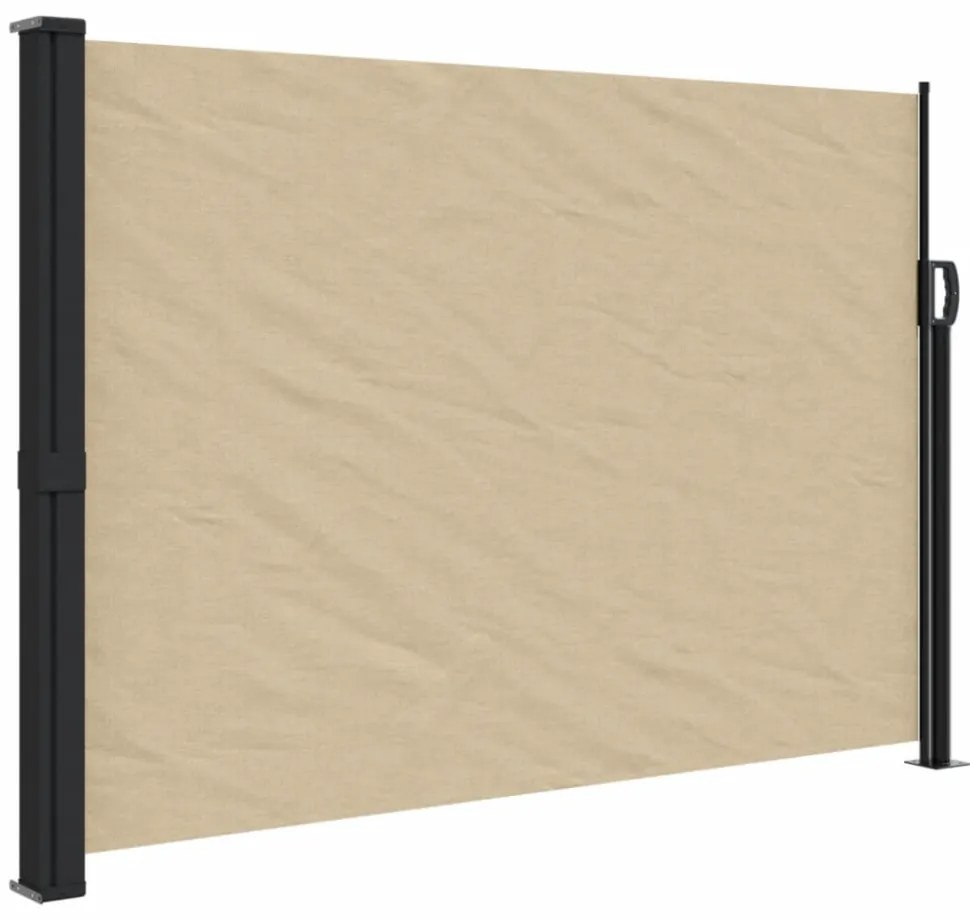 bézs behúzható oldalsó napellenző 140 x 600 cm