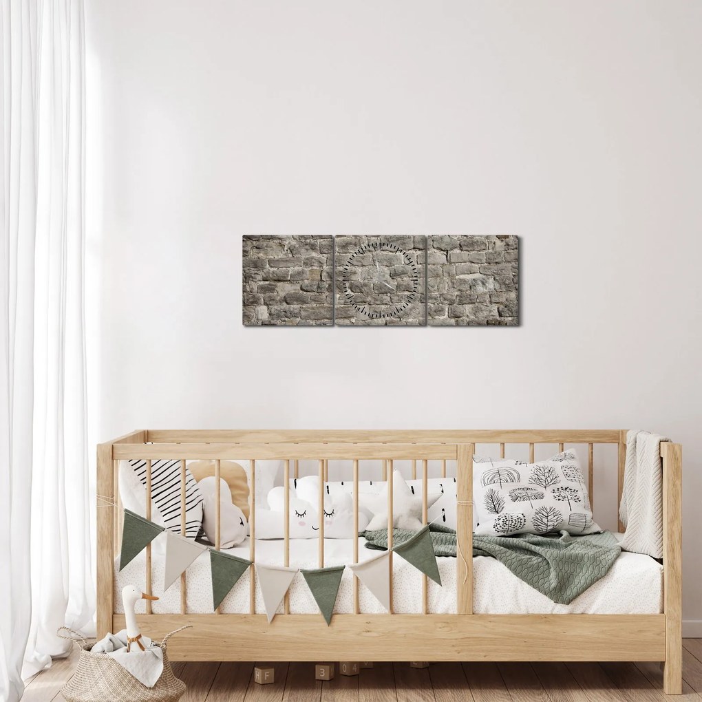 Egy téglafal képe (órával) (90x30 cm)