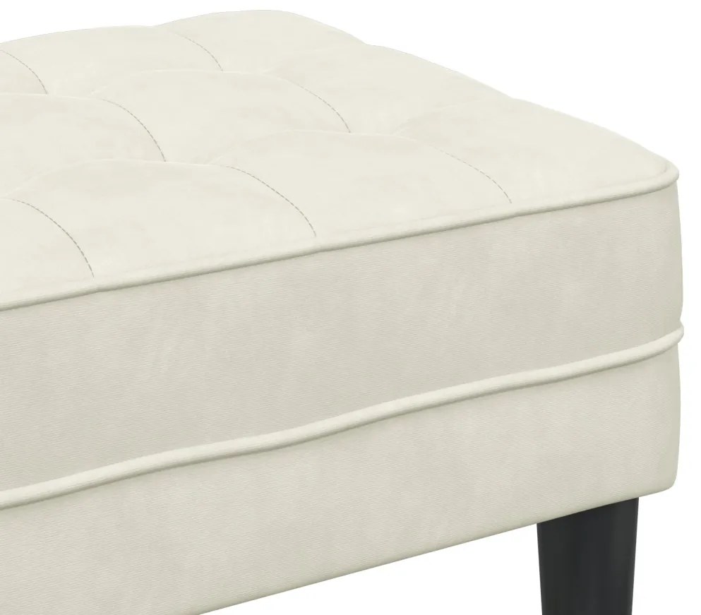 Krémszínű Pad 113 cm Bársony