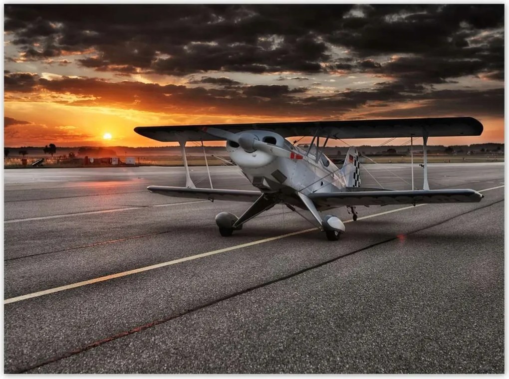 Poszterek 135x100 Repülőgép naplemente