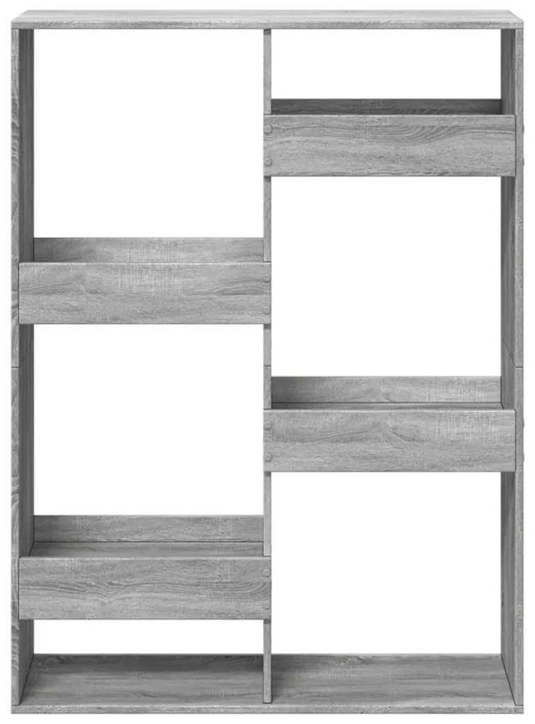 szürke sonoma színű szerelt fa könyvespolc 100 x 33 x 135 cm