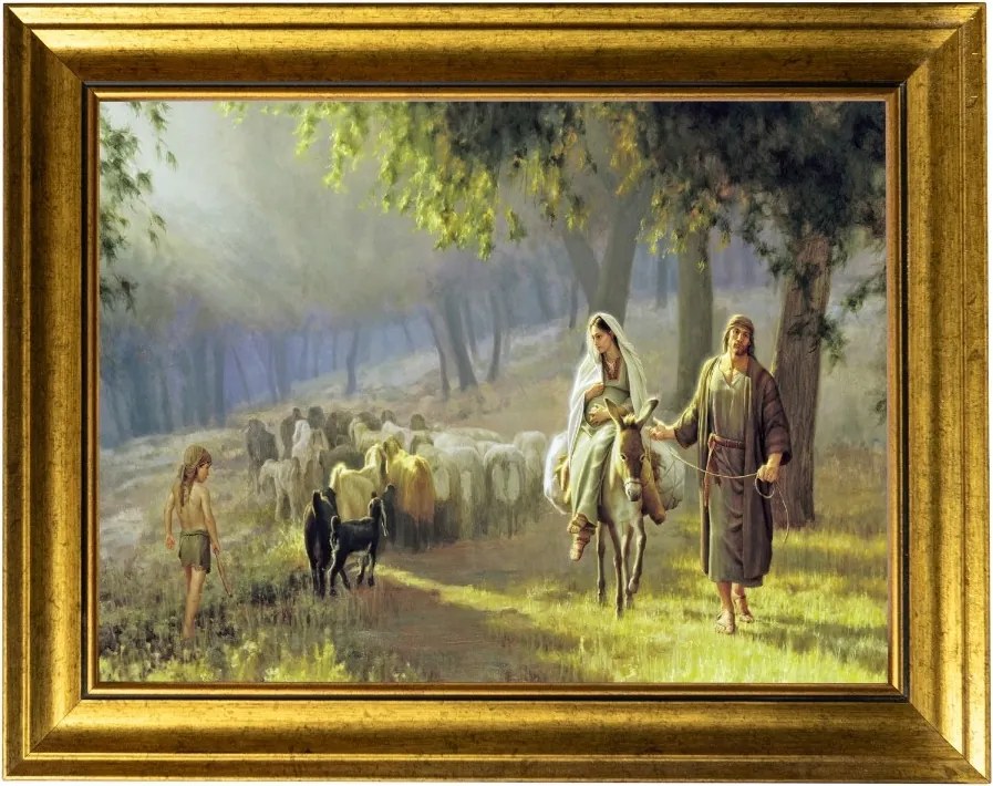 Út Betlehembe Vallásos Kép Arany Díszített Keretben 30X40