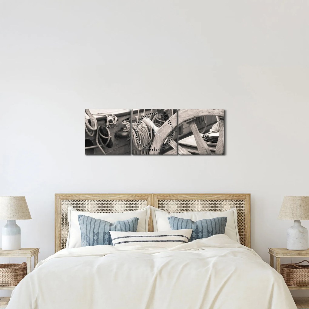 Kép - Vitorlás kormánylapát (órával) (90x30 cm)