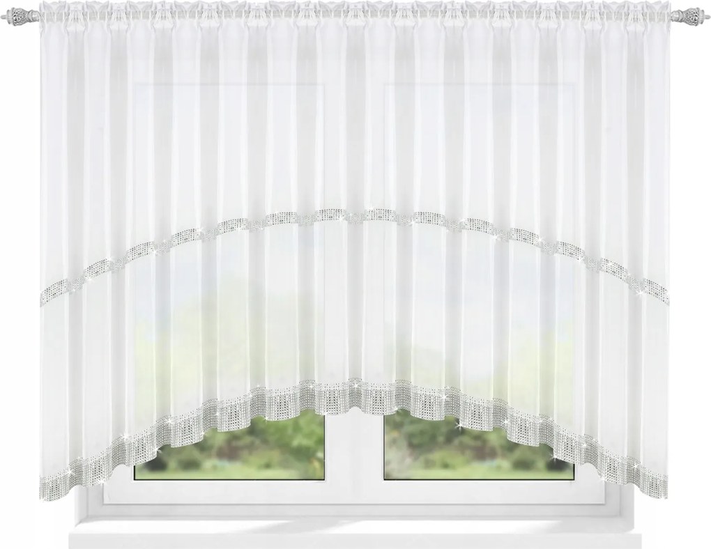 Függöny Kész Ív Fátyol 150x400 Strassz