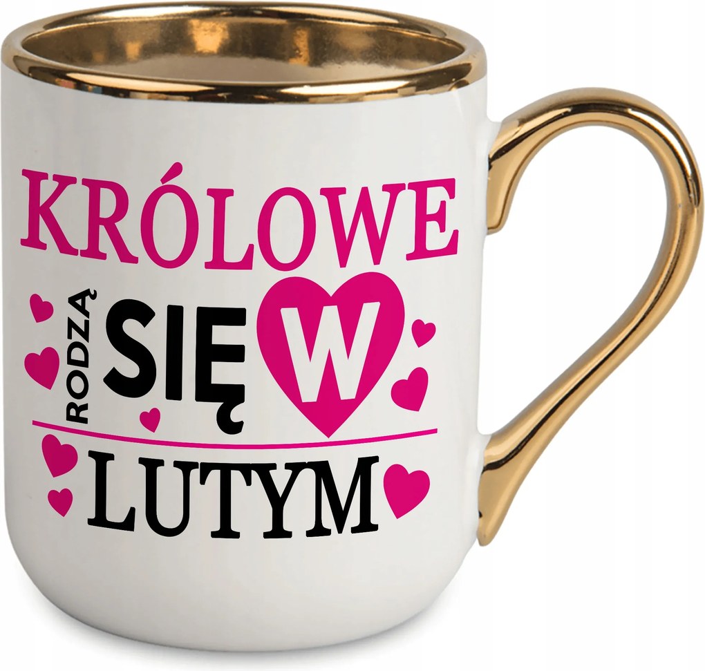 Fehér Bögre Arany Közép Királynők Születnek Februárban Ajándék Lányoknak