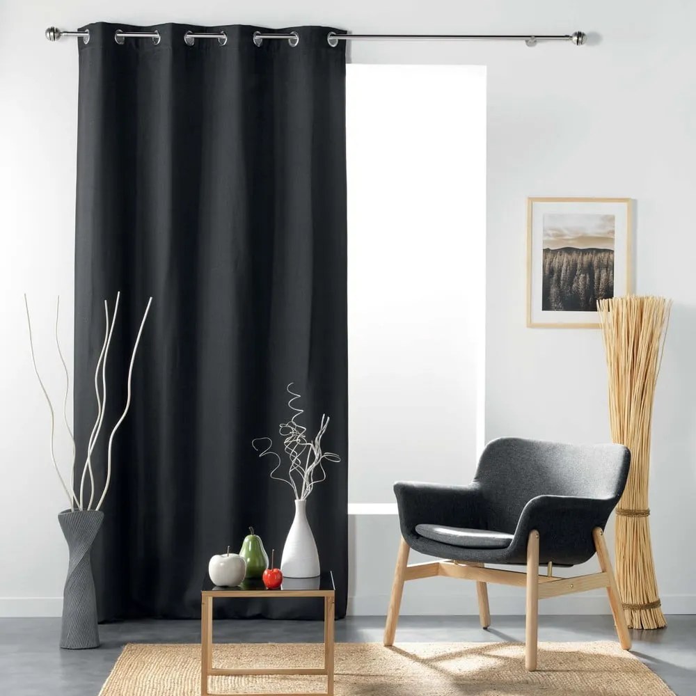 Antracitszürke sötétítő függöny 135x280 cm Tissea – douceur d'intérieur