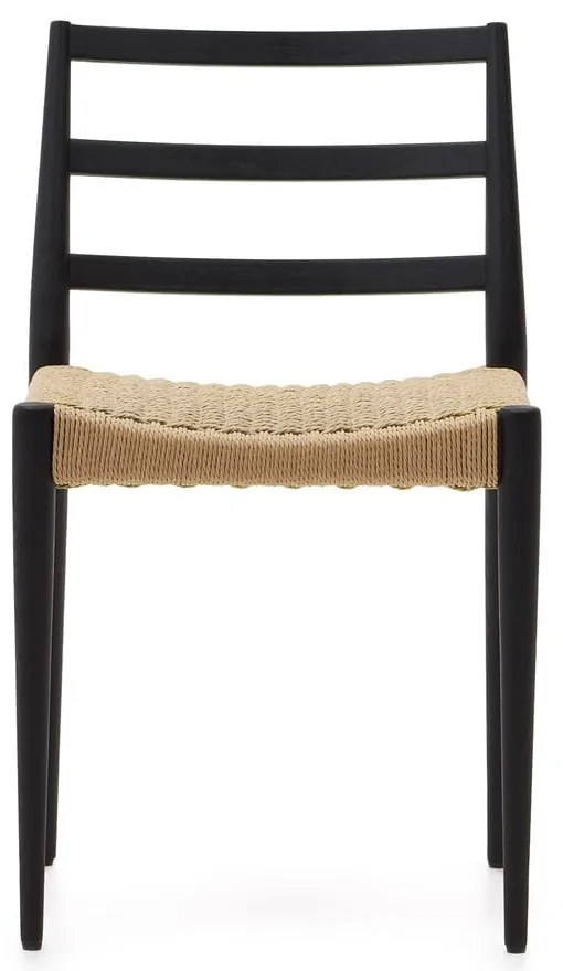 Fekete-natúr színű tölgyfa étkezőszék szett 2 db-os Analy – Kave Home