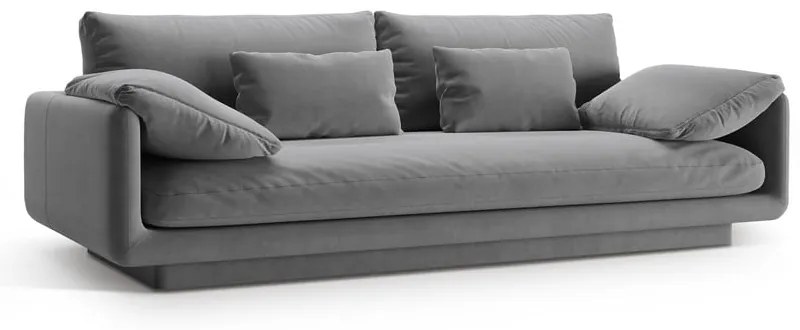 Világosszürke bársony kanapé 220 cm Torino – Micadoni