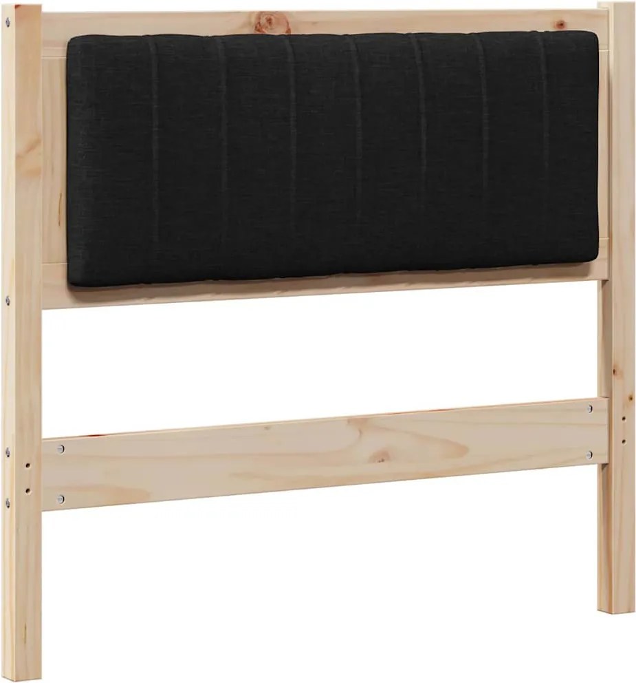 vidaXL Kárpitozott fejtámla fejtámlával Barna 90 cm Tömör fenyőfa