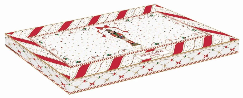 Nutcracker Twist karácsonyi porcelán tálca diótörő dísszel