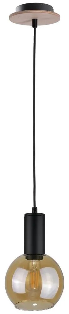 Csillár zsinóron JANTAR WOOD 1xE27/60W/230V