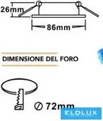 UNIVERSO Süllyesztett lámpatest 1xPAR16 foglalat nélkül IP20 Króm/Ezüst D86x26mm Kivágás:D72mm