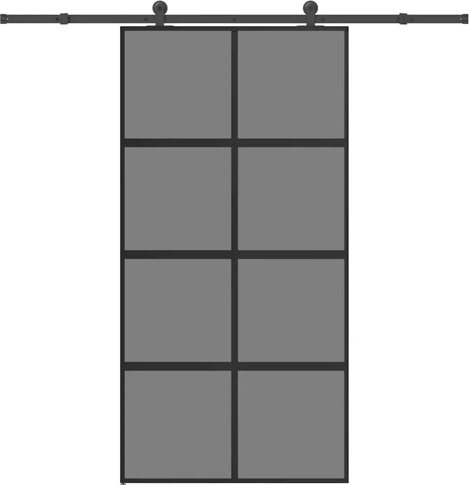 vidaXL tolóajtó vasalatokkal 102,5x205 cm edzett üveg és alumínium