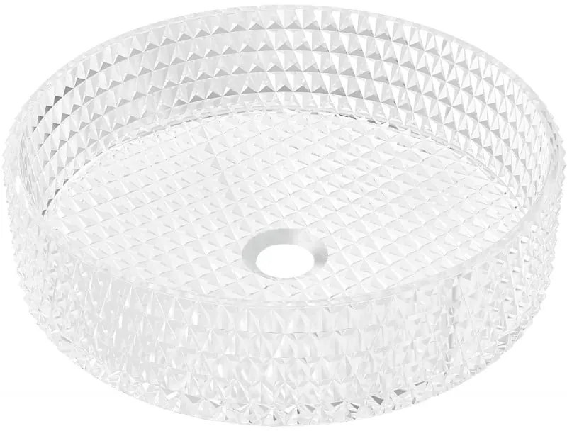 Mexen Aura üvegből készült pultra szerelhető mosdókagyló 39 x 39 cm, átlátszó - 24013900