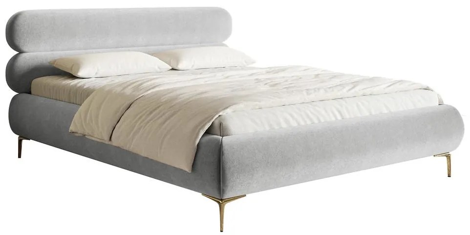 Franciaágy 140 cm Rirri 140B (ágyráccsal) (világosszürke + fekete). 1099921