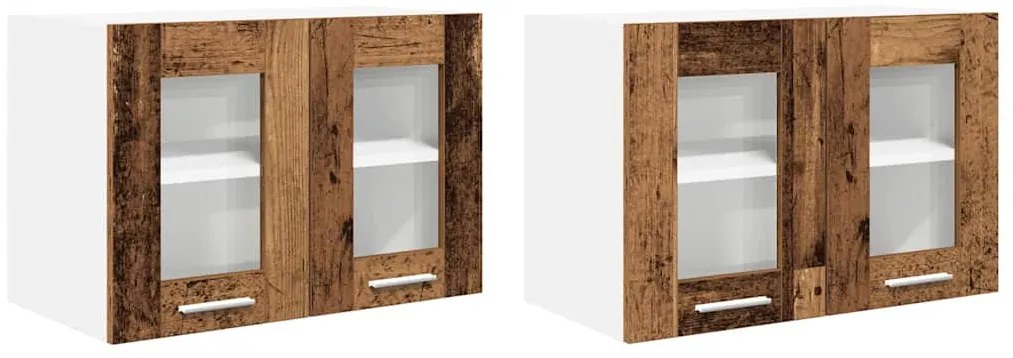 Függő szekrény Riga 2 pcs Öreg fa 60 x 31 x 40 cm Faanyag