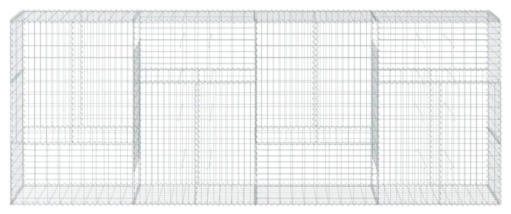 horganyzott vas gabion kosár fedéllel 400 x 50 x 150 cm