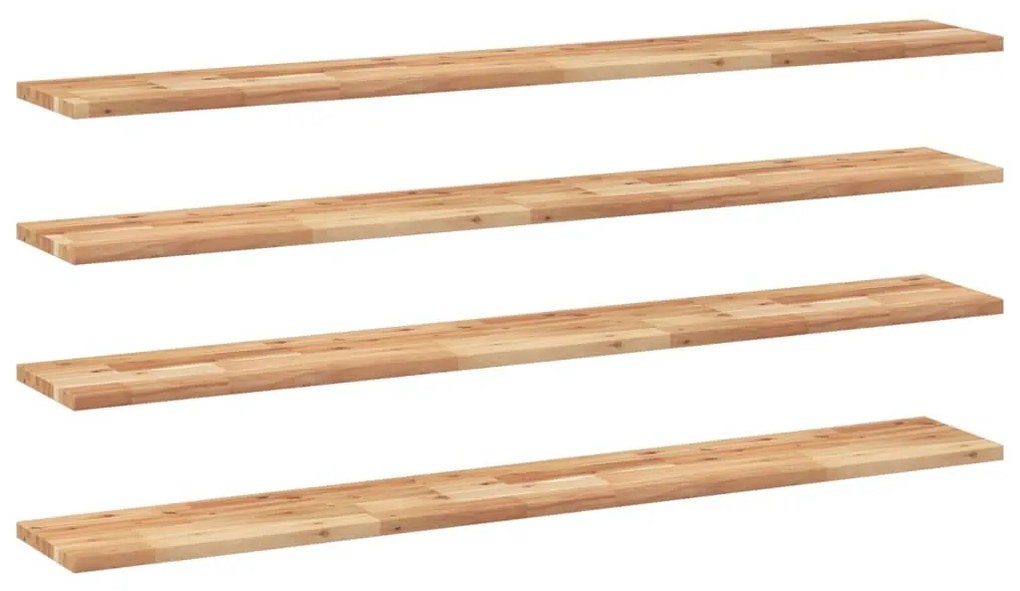 4 db olajbevonatú tömör akácfa függőpolc 140 x 20 x 2 cm
