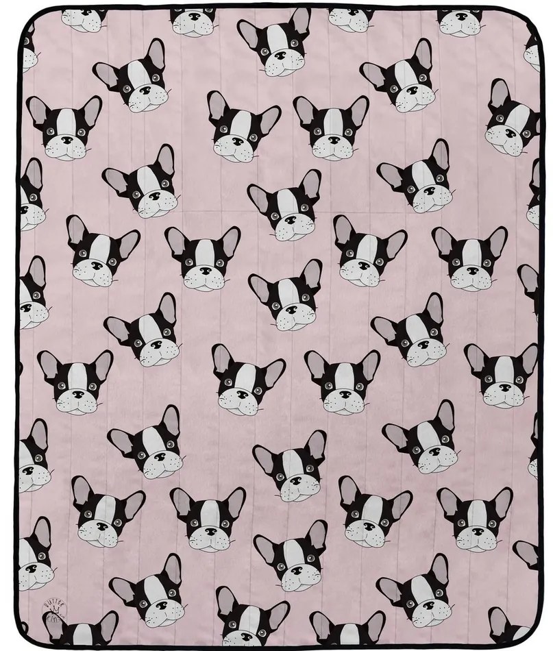 Butter Kings Kemping pléd Bulldog heads, 145 x 180 cm