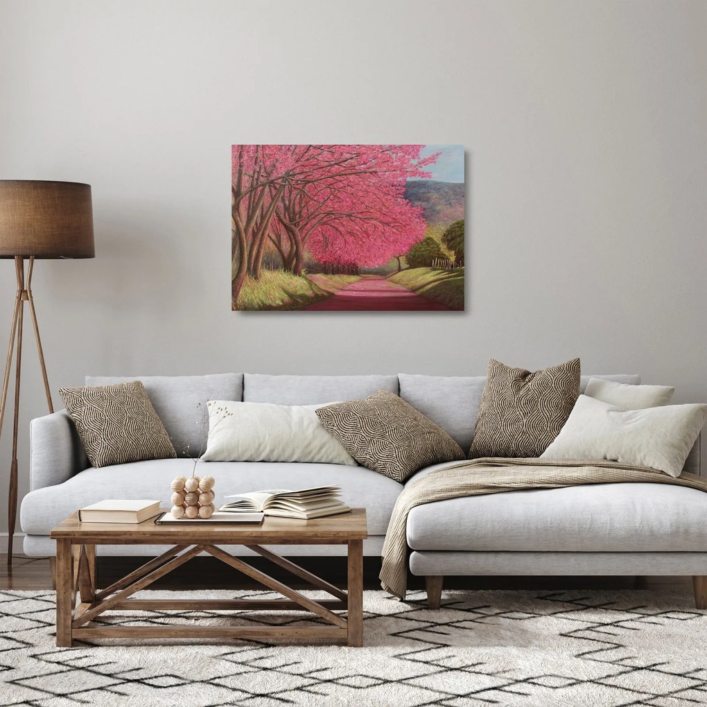 Virágzó fák képe (üvegen) (70x50 cm)