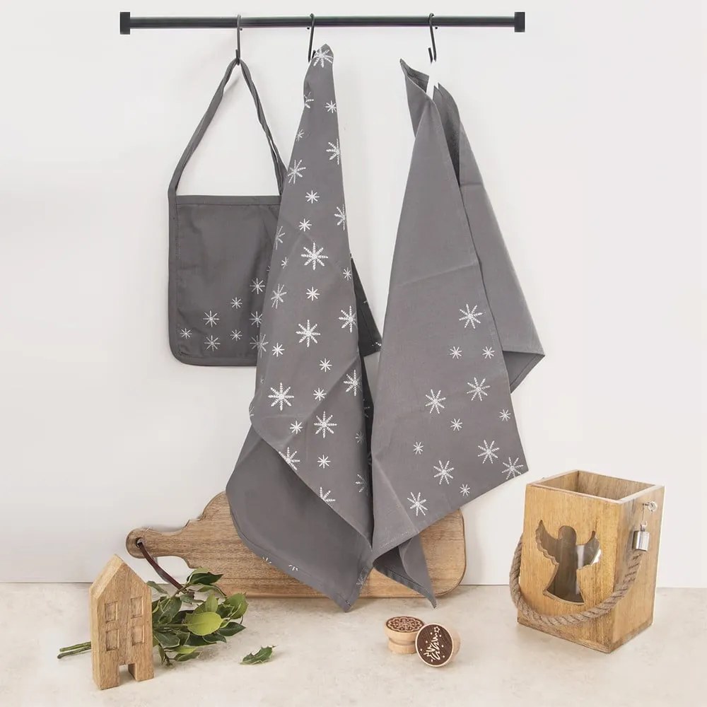 Pamut konyharuha és táska szett karácsonyi mintával 50x70 cm – Orion
