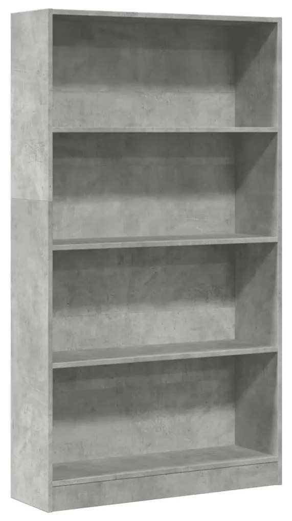 betonszürke szerelt fa könyvespolc 80 x 24 x 143 cm