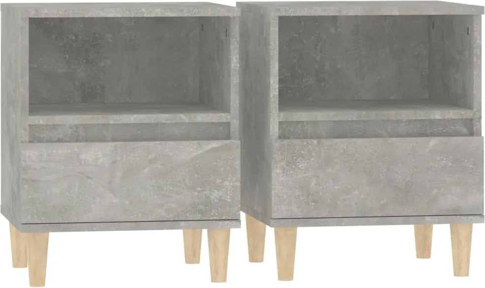 vidaXL 2 db betonszürke éjjeliszekrény 40x35x50 cm