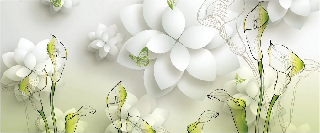 Kép virággal (120x50 cm)