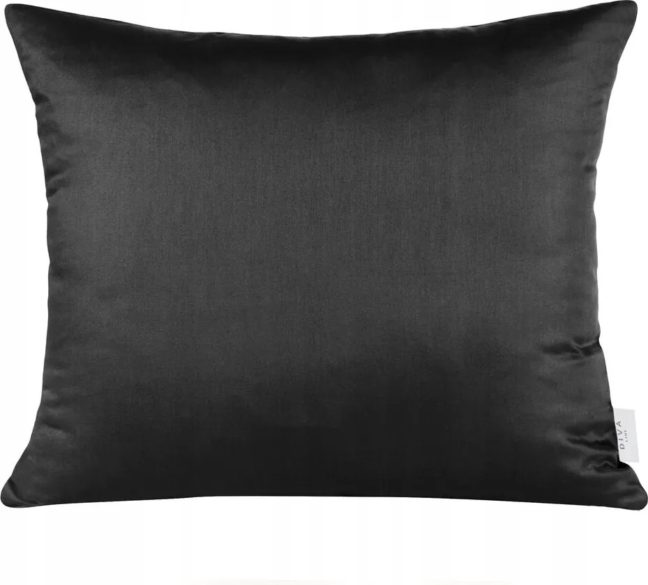Párnahuzat 50X70 fekete sima pamut-szatén