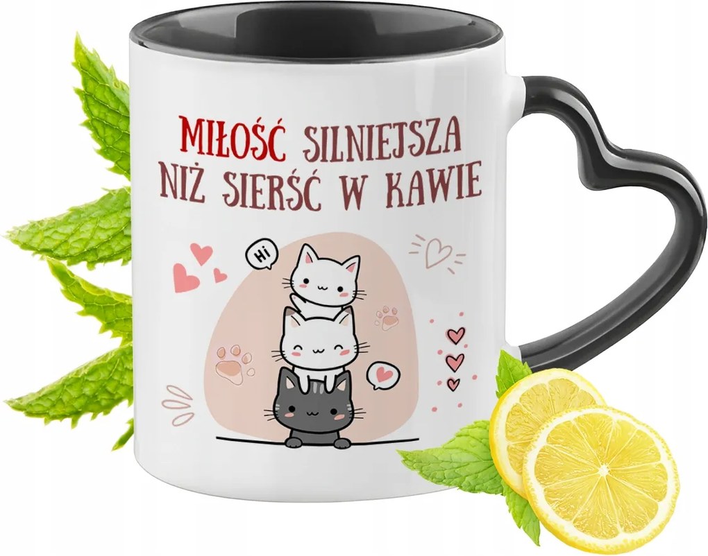 Cica Bögre Fekete Szív Alakú Füllel Ajándék