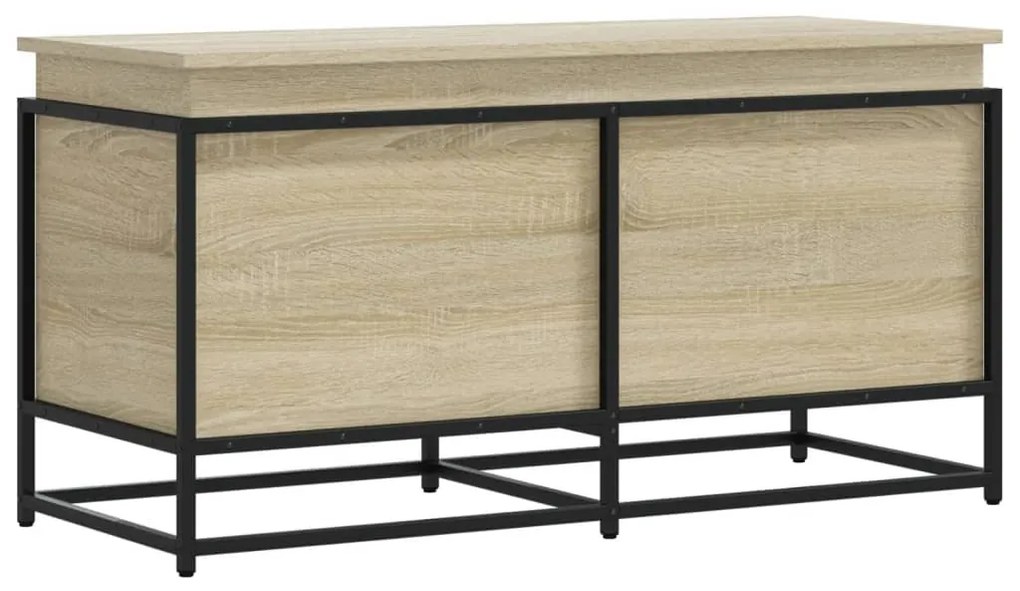 sonoma tölgy szerelt fa tárolóláda fedéllel 100x40x51,5 cm